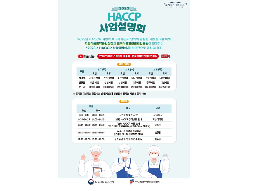 ‘2023년 HACCP 사업설명회’ 온라인 개최