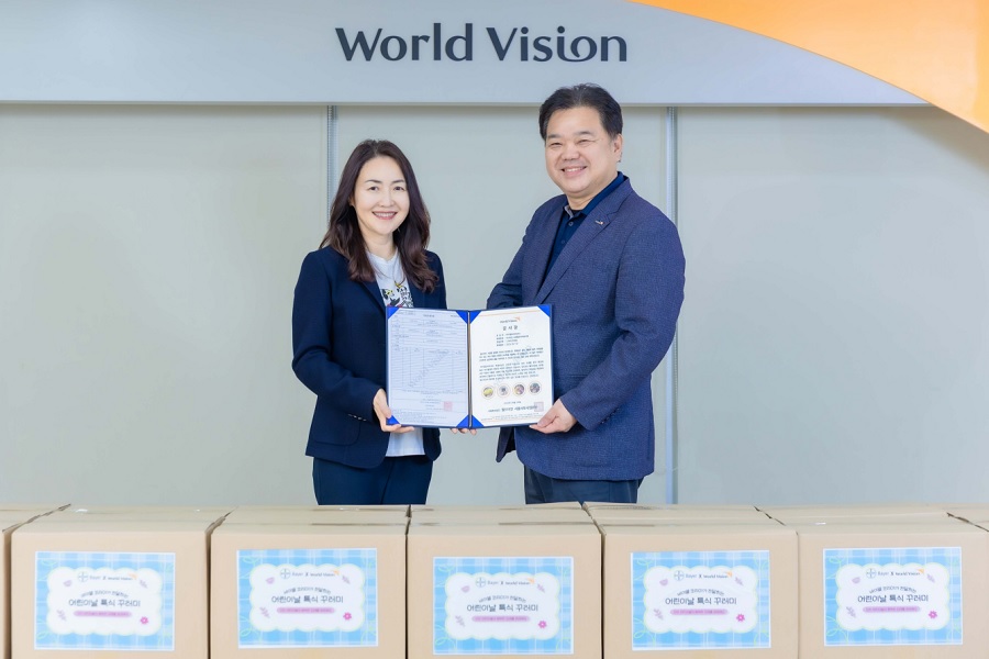 바이엘 코리아, 한국월드비전에 기부금과 영양제 후원